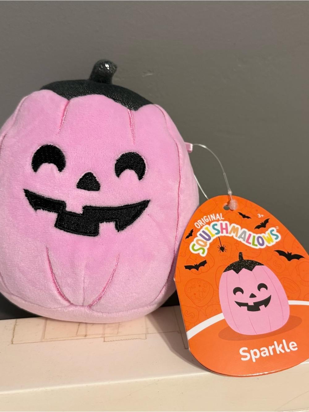 Squishmallows Sparkle Pink Pumpkin Halloween Plush 5”